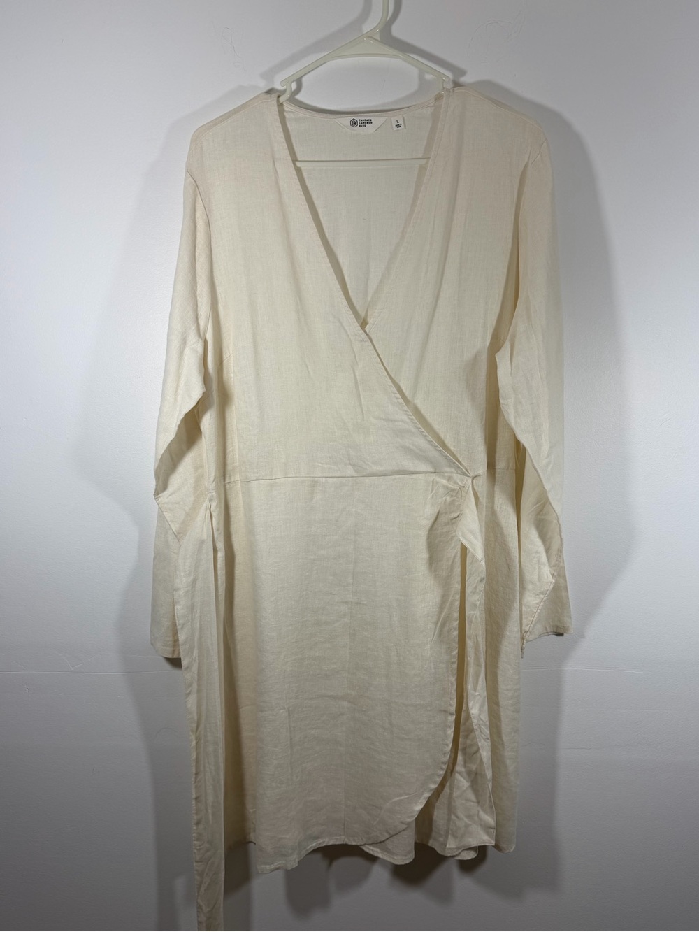 Candace Cameron Bure Cream Wrap Tunic Dress